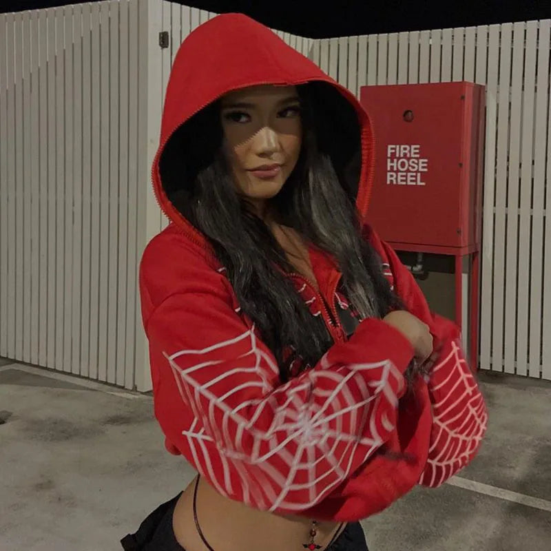 Y2K Rhinestone Skeleton Hoodie – Oversized Gothic Streetwear