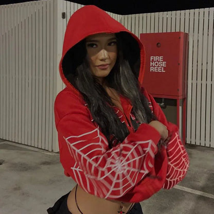 Y2K Rhinestone Skeleton Hoodie – Oversized Gothic Streetwear