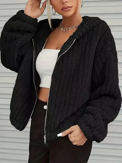 VigoCasey 2025 Women’s Autumn/Winter Zipper Jacket – Plush & Warm