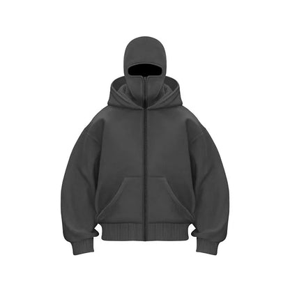Unisex Balaclava Y2K Gothic Double Hooded Sweatshirt – Autumn/Winter