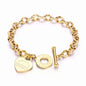 Titanium Steel Heart Bracelet – Gold for Women