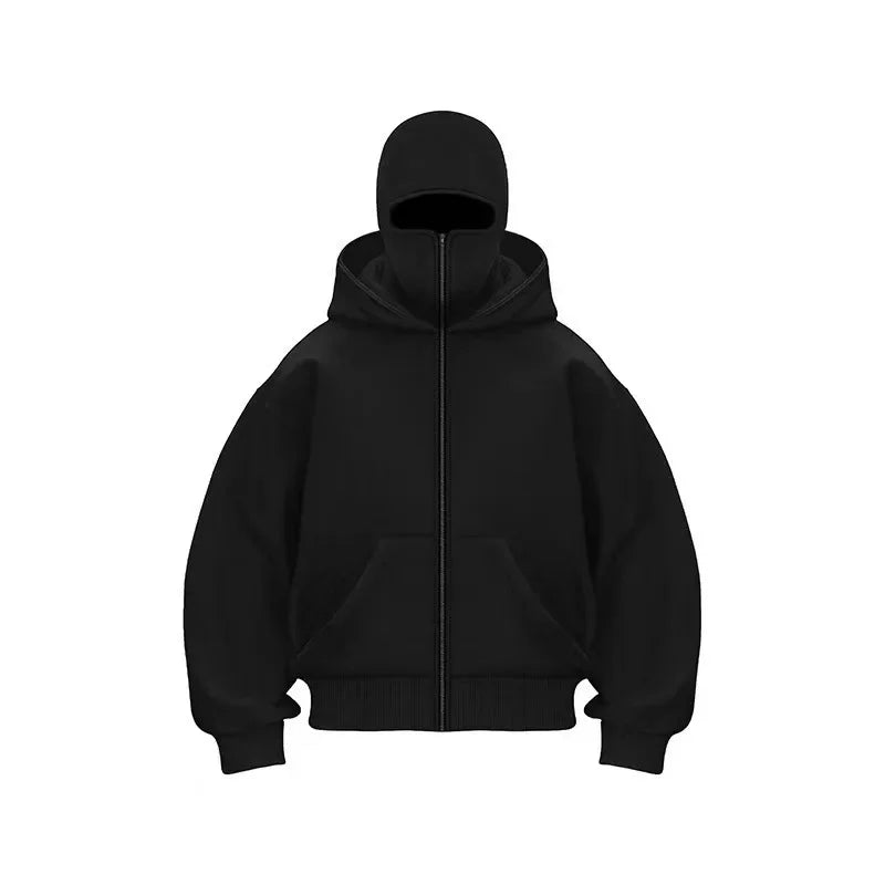 Unisex Balaclava Y2K Gothic Double Hooded Sweatshirt – Autumn/Winter