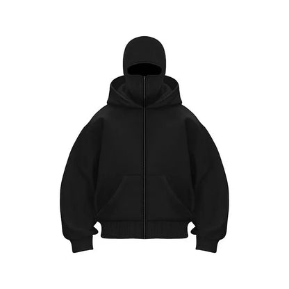Unisex Balaclava Y2K Gothic Double Hooded Sweatshirt – Autumn/Winter