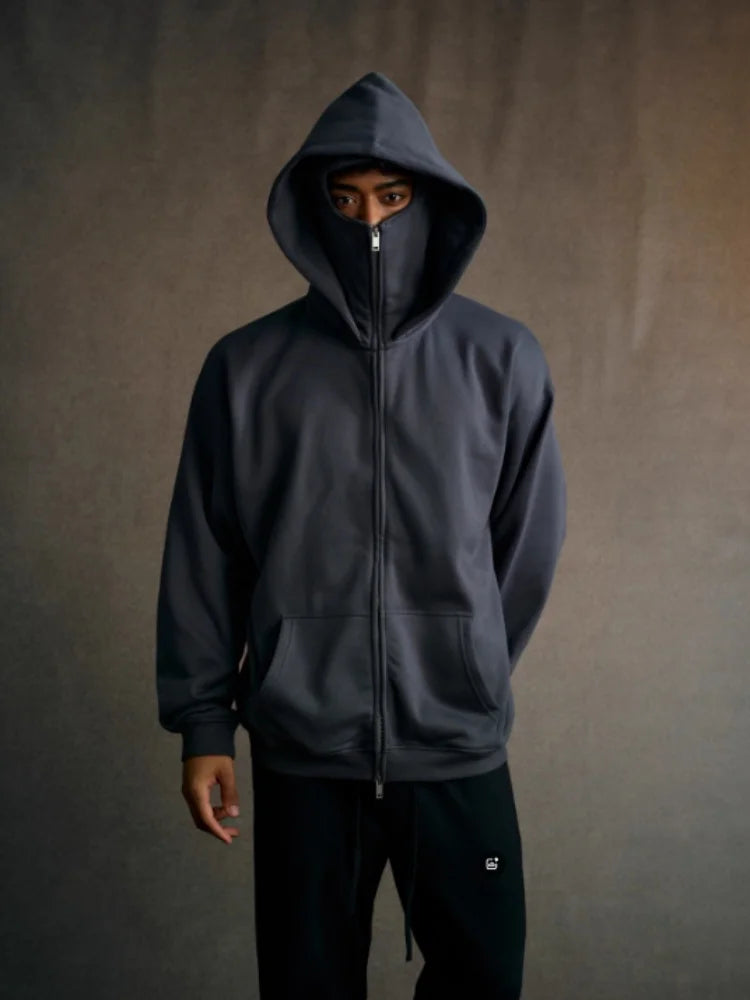 Unisex Balaclava Y2K Gothic Double Hooded Sweatshirt – Autumn/Winter