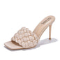 ALBNO Women’s Braided Stiletto Sandals – Open Toe