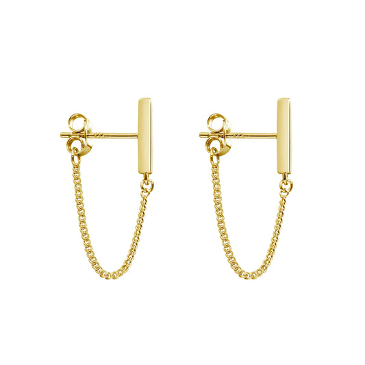 ALBNO Women’s Gold Chain Earrings – 14K Plated